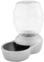 Petmate Replendish Automatic Waterer with Microban, Dog Bowls, Gray, 2.5 Gallon Capacity