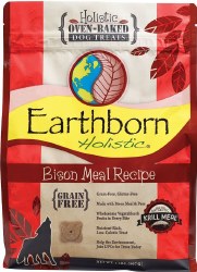 Earthborn Holistic Grain Free Bison Meal Recipe Oven Baked Dog Treats 2lb