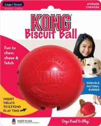 Kong Biscuit Ball Dog Toy, Red, Large