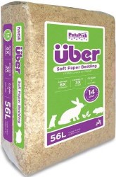Uber Soft Paper Small Animal Bedding, Natural, 56L