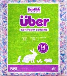 Uber Soft Paper Small Animal Bedding, Confetti, 56L