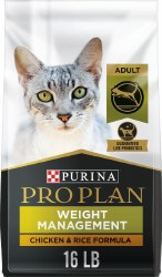 Purina Pro Plan Adult Weight Management Formula Chicken and Rice Recipe, Dry Cat Food, 16lb