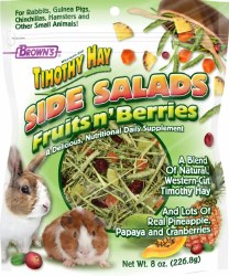 FMBrowns Tropical Carnival Side Salad Fruit n Berries with Timothy Hay, Small Animal Treat, 8oz