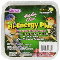 FMBrowns Garden Chic Hi Energy Plus Suet Cake With Mealworms Wild Bird Food 11.5oz