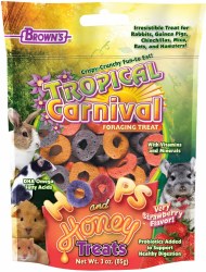 FMBrown's Tropical Carnival Hoops & Honey Strawberry Flavor, Small Animal Treat, 3oz