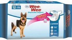 Four Paws Wee Wee Disposable Diapers, Large Extra Large, 12 count