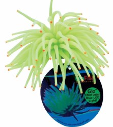 GloFish Anemone Aquarium Ornament, Yellow, Small