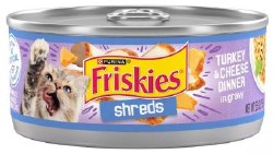 Purina Friskies Shreds Turkey and Cheese, Wet Cat Food, 5.5oz