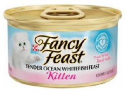 Purina Fancy Feast Kitten Tender Ocean Whitefish Feast Canned Wet Cat Food case of 24, 3oz Cans