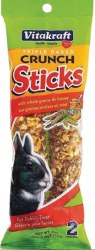 Sunseed Vitakraft Crunch Sticks Grain and Honey Rabbit, Small Animal Treat, 4oz, 2 Count