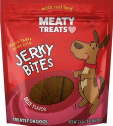 Meaty Treats Jerky Bites Beef Dog Treats 25oz