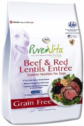 Pure Vita Grain Free Beef and Red Lentils Recipe Dry Dog Food 15 lbs