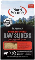 NutriSource Element Freeze-Dried Raw Sliders Beef and Lamb, Dog Treats, 20oz