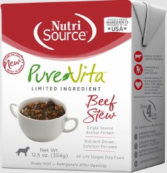 Pure Vita Beef Stew Grain Free, Wet Dog Food, case of 12, 12.5oz Cans