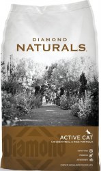 Diamond Naturals Active Adult Formula Chicken and Rice Recipe, Dry Cat Food, 6lb