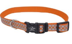 Reflective Adjustable 5/8 inch x 12-18 inch Orange Abstract Rings Collar