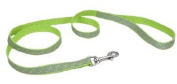 Reflective 1 inch x 6 inch Lime Geometric Leash