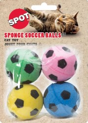 Spot Sponge Soccer Balls, Assorted, Cat Toy, 1.5 inch, 4 Pack