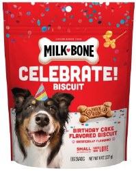 Milk Bone Celebrate Biscuit, Birthday Cake Flavor, 8oz, Small