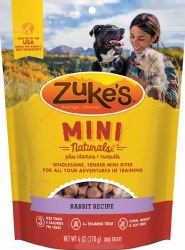 Zuke's Mini Naturals Rabbit Recipe, Dog Treats, 6oz Bag