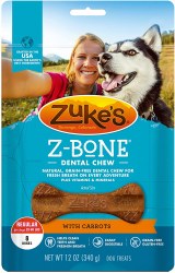 Zuke's Z-Bone with Carrots Regular 8 Count  Dental Dog Treats
