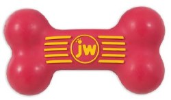 JW Squeak Bone, Heavy Duty Rubber, Long Winded Squeaker, Medium