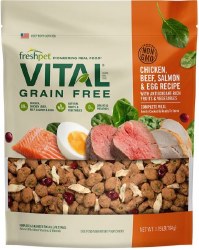 Freshpet Vital Meals Grain Free Chicken, Salmon, & eggs Recipe for Dogs 1.75lbs