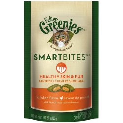 Greenies Feline Smart Bites Skin and Fur, Chicken, 2.1oz