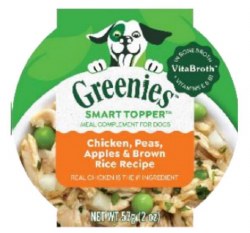 Greenies Topper Chicken, Apple, Brown Rice and Peas in Bone Broth, Wet Dog Food, 2oz