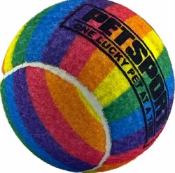 PetSport Tuff Balls Rainbow Sqeak Rainbow Ball, 4 inch
