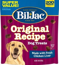 BilJac Original Recipe Soft Dog Treats, Chicken and Liver, Dog Treats, 200 Count