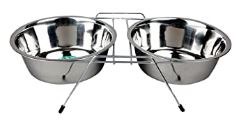 Advance Pet Double Diner Stainless Steel Dish, Dog Bowls, 1Pt