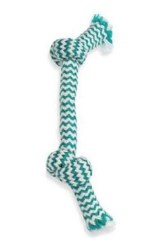 Mammoth Extra Fresh Dental 2 Knot Rope Chew for Dogs, Green White, 9 inch