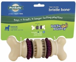 Petsafe Busy Buddy Bristle Bone Dog Toy, Purple, Medium