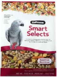 ZuPreem Smart Selects Parrot and Conure Bird Food 4 lbs