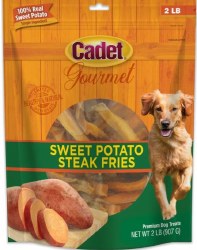 Cadet Sweet Potato Steak Fries, Dog Treats, 2lb