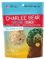 Charlee Bear Original Crunch Dog Treats, Chicken Liver, Dog Treats, 16oz