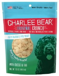 Charlee Bear Original Crunch Dog Treats, Cheese and Egg, Dog Treats, 16oz