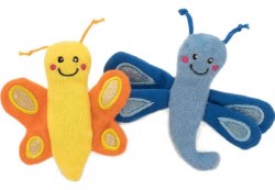 Zippy Claws Catnip Dragonfly and Butterfly, Cat Toy, Small, 2 Pack