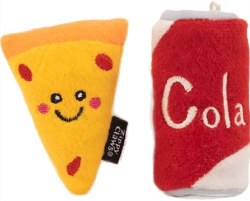 Zippy Claws NomNomz Catnip Pizza snd Cola, Cat Toy, Small, 2 Pack