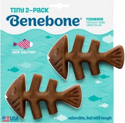 Benebone Fishbone, Dog Dental Health, Salmon, Tiny, 2 Pack