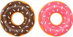 Zippy Paws Latex Donut Chocolate & Strawberry, Brown Pink, Dog Toys, Medium-2 pack