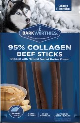 Barkworthies Daily Health Boost 95 Collagen Peanut Butter Beef Stick 3 count
