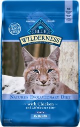 Blue Buffalo Wilderness Indoor Health High Protein Grain Free Adult, Dry Cat Food, 5lb