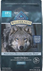 Blue Buffalo Wilderness Chicken and Peas Recipe Grain Free, Dry Dog Food, 24lb