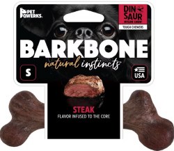 BarkBone Dinosaur Extreme Dog Chew, Steak Flavor, Made in USA, Small