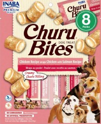 Inaba Churu Bites Dog Treats, Chicken and Salmon, .42oz, 8 count