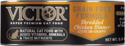 Victor Shredded Chicken in Gravy Grain Free Canned, Wet Cat Food, 5.5oz