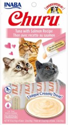 Inaba Churu Puree Cat Treats, Tuna and Salmon .5oz, 4 count