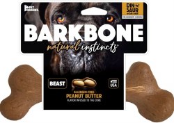 Pet Qwerks BarkBone Dinosaur Natural Instincts Peanut Butter Flavored Nylon Dog Toy, Beast